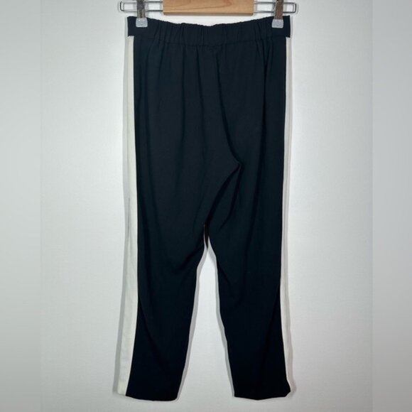 Aritzia Babaton Conan Cropped Pant Black with White Tuxedo Stripe Size 0 - Picture 8 of 9